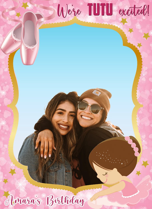 Ballerina Theme Birthday Party Selfie Photo Booth Frame