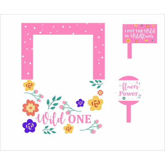 Wild One Birthday Party Selfie Photo Booth Frame & Props