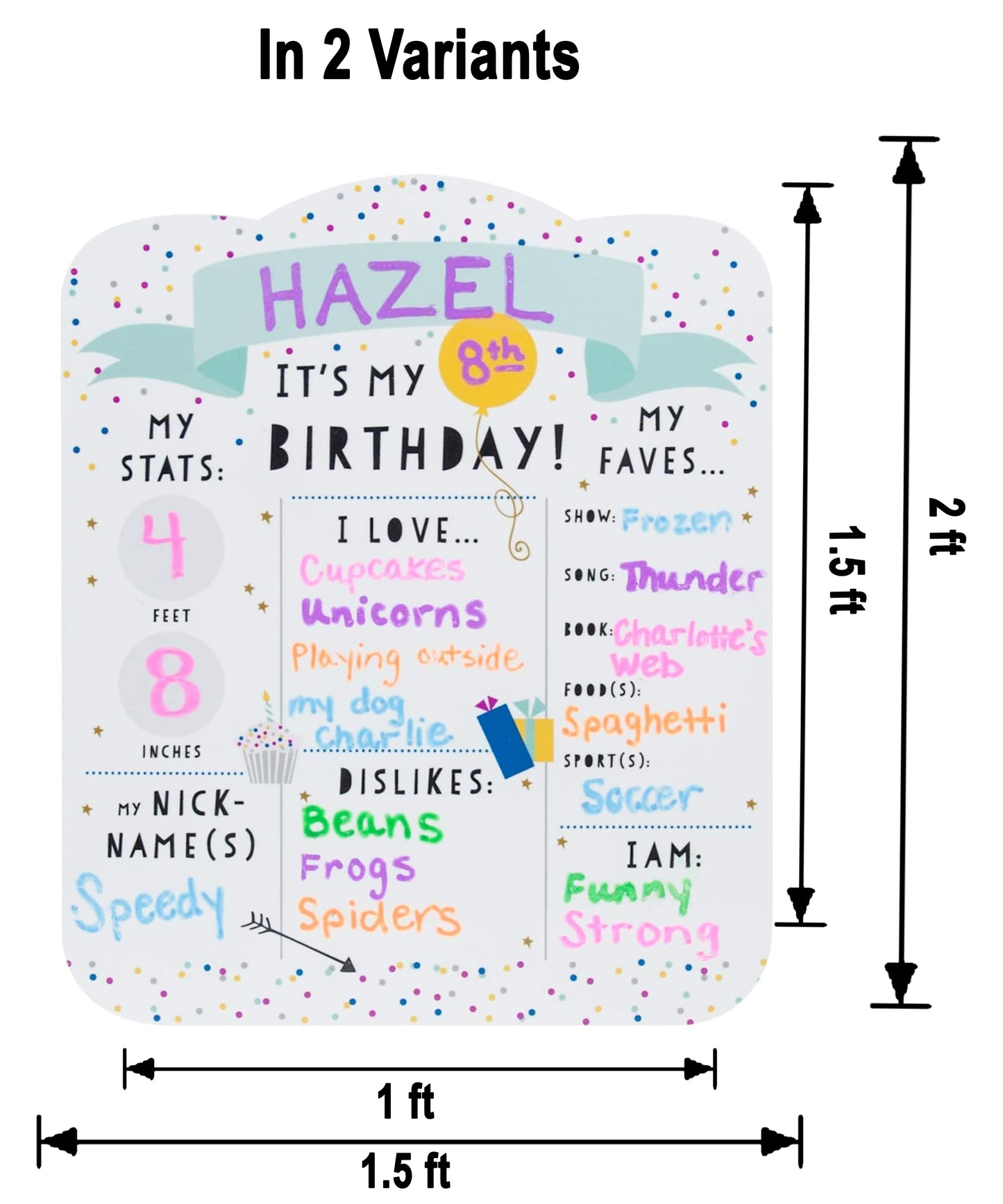 Customized Chalkboard/Milestone Board for Kids Birthday Party