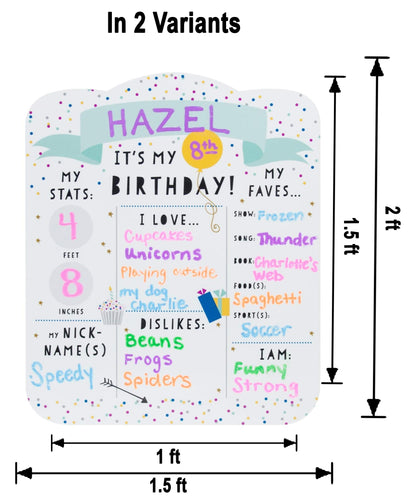 Customized Chalkboard/Milestone Board for Kids Birthday Party
