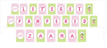 Spa Theme Birthday Party Banner for Decoration