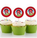 Farm Animals Theme Birthday Party Cupcake Toppers for Decoration