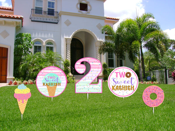 Two Sweet Theme Birthday Party Cutouts 