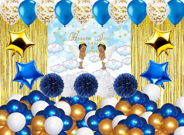 Twins Boys Theme Birthday Party Complete Decoration Kit