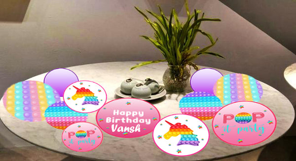 Pop It Theme Birthday Party Table Confetti