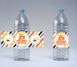 Construction Theme Water Bottle Labels