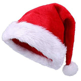 10 Pack Christmas Santa Hats for Adults - Velvet Santa Claus Hats for Women Men Fluffy Plush Xmas Hats Christmas Party Supplies New Year's Eve Party Hats for Adults Teenagers