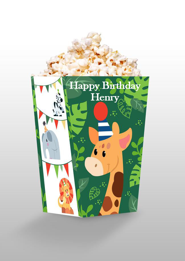 Jungle Theme Birthday Popcorn Box
