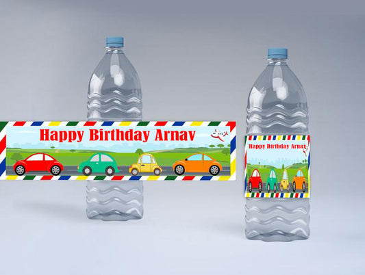 Transport Theme Water Bottle Labels  