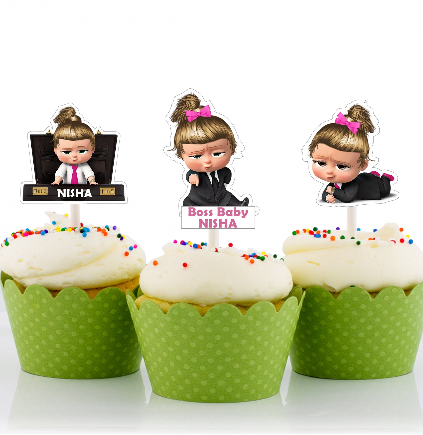 Boss Baby Girl Theme Birthday Party Cupcake Toppers for Decoration 