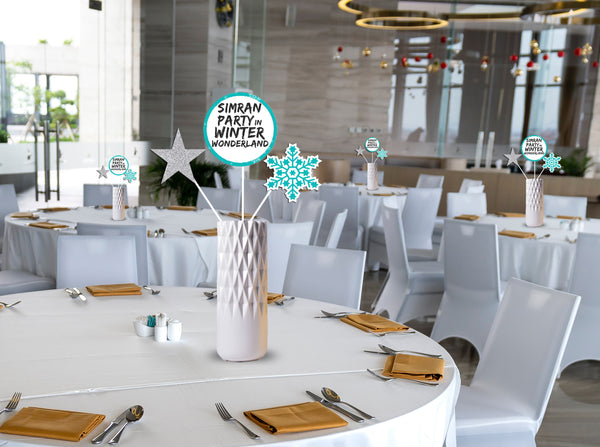 Winter Wonderland Theme Birthday Party Table Toppers for Decoration