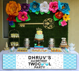 Two Cool Theme Birthday Long Banner for Decoration