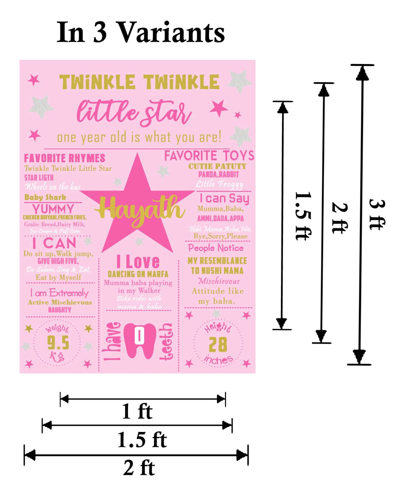 Twinkle Twinkle Little Star Theme Customized Chalkboard Milestone Board