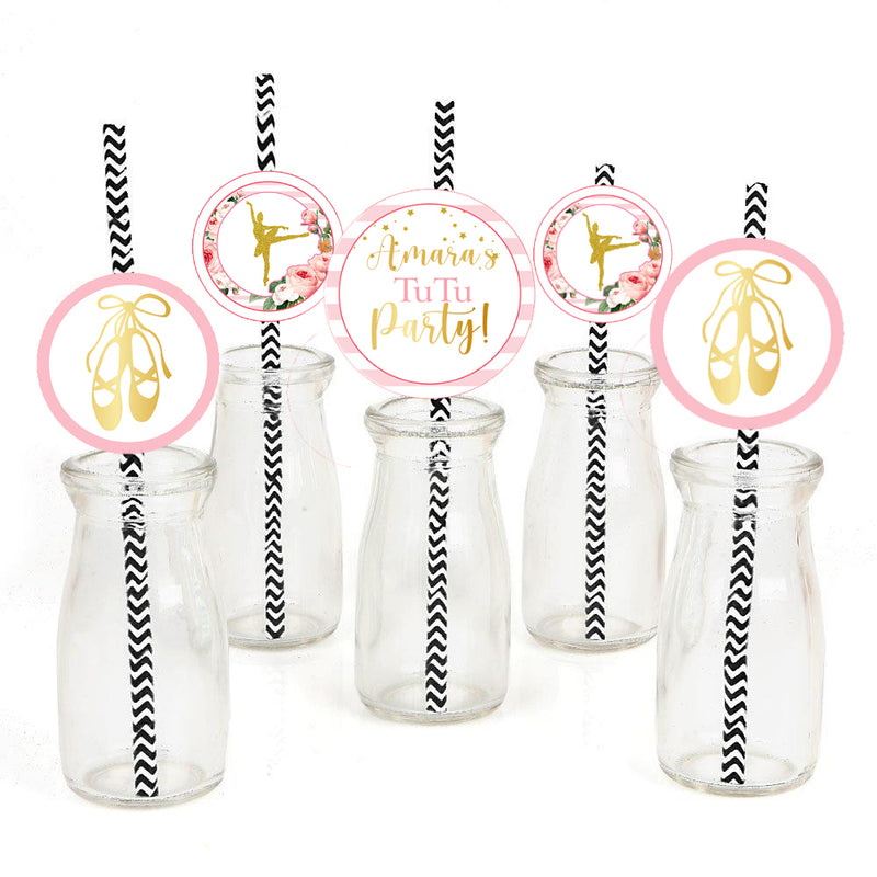 Ballerina Theme Birthday Party Paper Decorative Straws