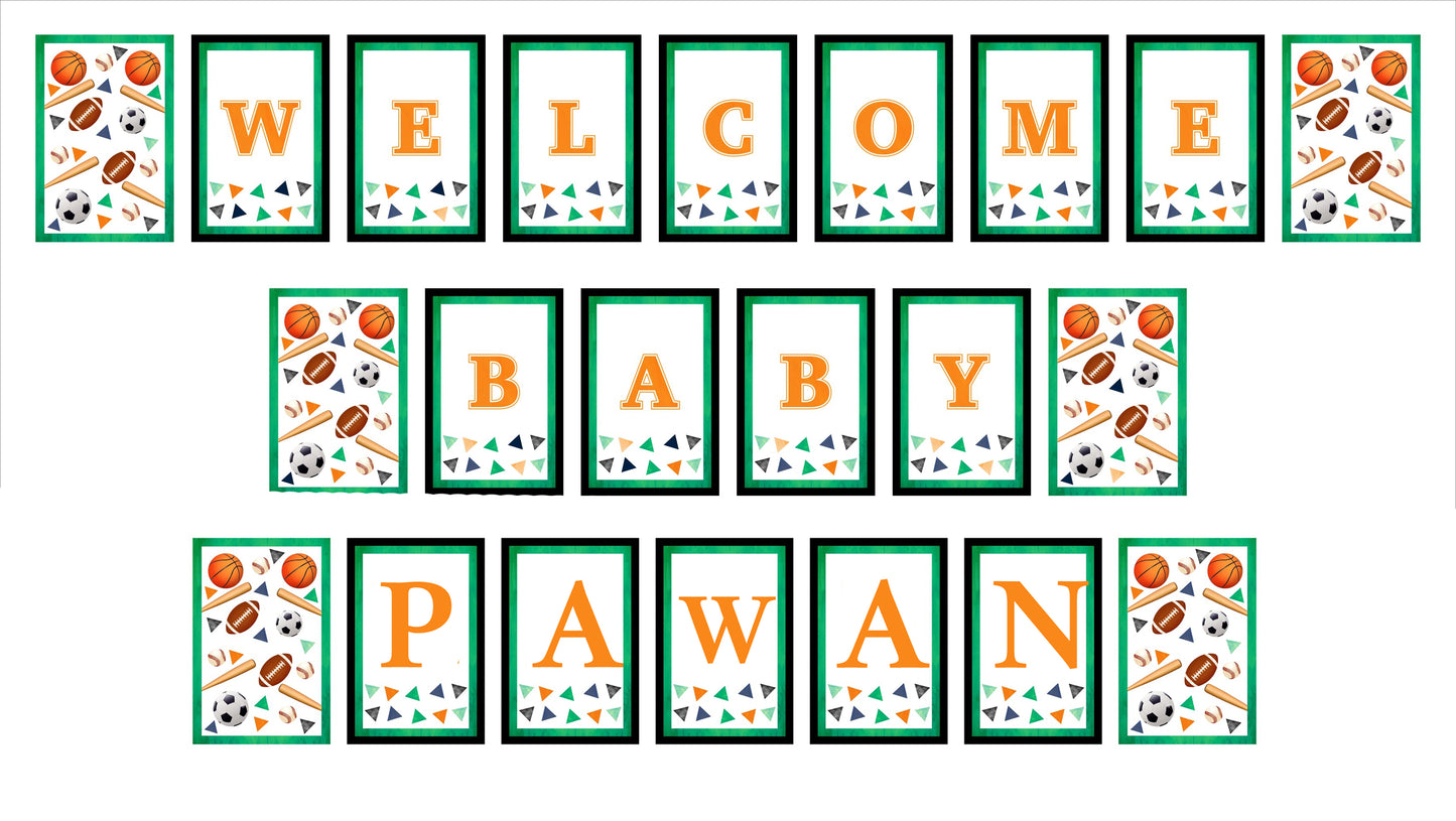 Sports  Theme Birthday Party Banner for Decoration