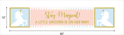Unicorn Theme Birthday Party Long Banner for Decoration