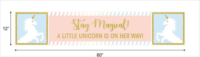 Unicorn Theme Birthday Party Long Banner for Decoration