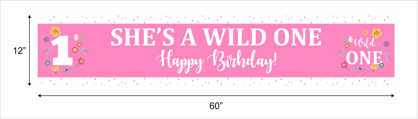 Wild One Birthday Party Long Banner for Decoration