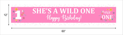 Wild One Birthday Party Long Banner for Decoration