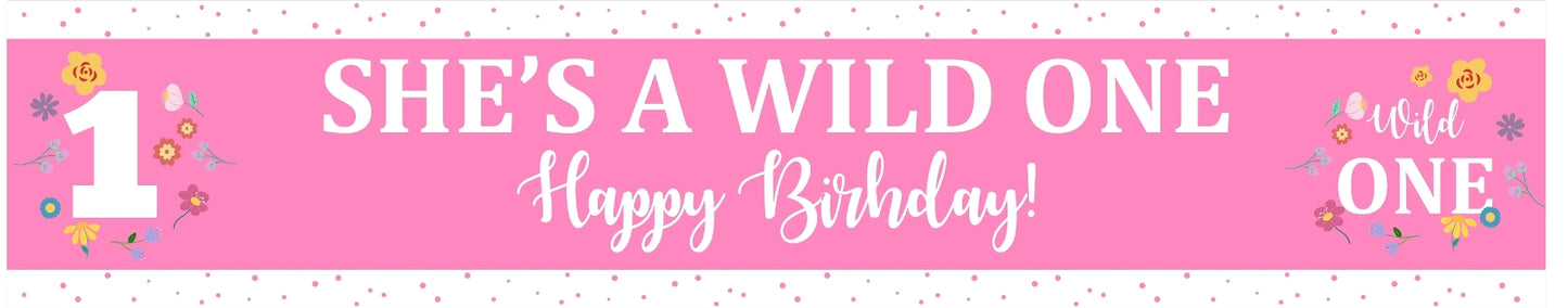 Wild One Birthday Party Long Banner for Decoration