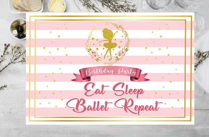 Ballerina Theme Birthday Party Table Mats for Decoration