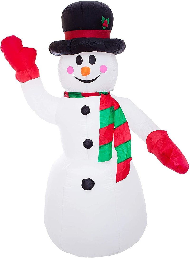4ft Christmas Inflatables Huge Snowman with Hat Self Inflate Holiday Yard Decoration Outdoor