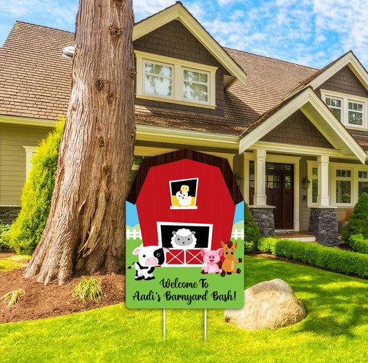 Farm Animal Theme Birthday Party Welcome Board