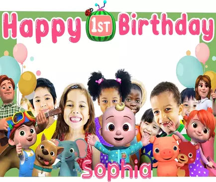 Cocomelon Theme Birthday Party Selfie Photo Booth Frame