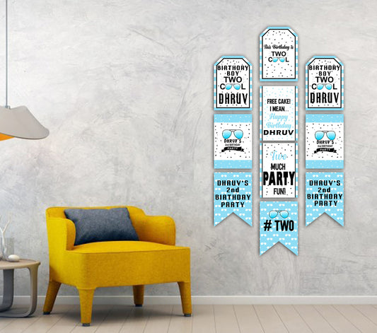 Two Cool Theme Birthday Paper Door Banner for Wall Decoration 