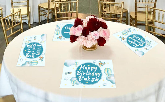 Airplane Party Theme Birthday Table Mats for Decoration