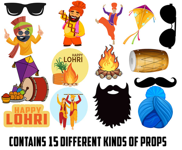 Lohri Party Photo Booth Props Kit