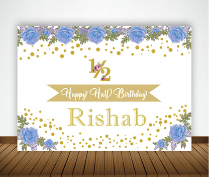 Half Birthday Party Backdrop For Decoration