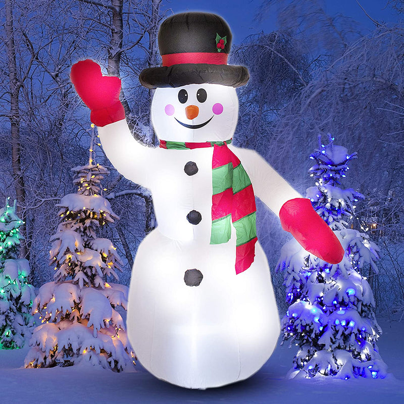 4ft Christmas Inflatables Huge Snowman with Hat Self Inflate Holiday Yard Decoration Outdoor
