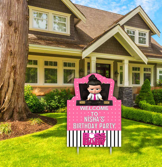 Boss Baby Girl Theme Birthday Party Welcome Board 