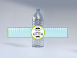 Little Man Theme Water Bottle Labels