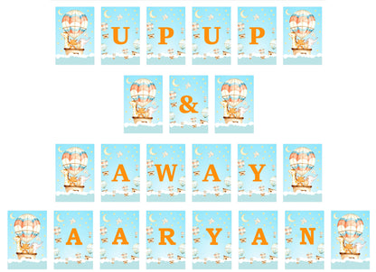Hot Air Theme Birthday Party Banner for Decoration