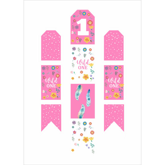 Wild One Birthday Paper Door Banner for Wall Decoration