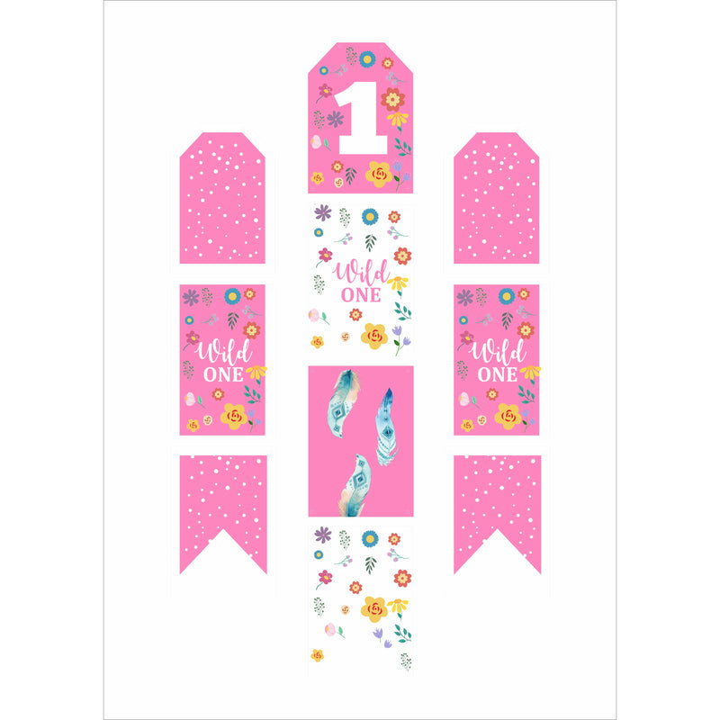 Wild One Birthday Paper Door Banner for Wall Decoration