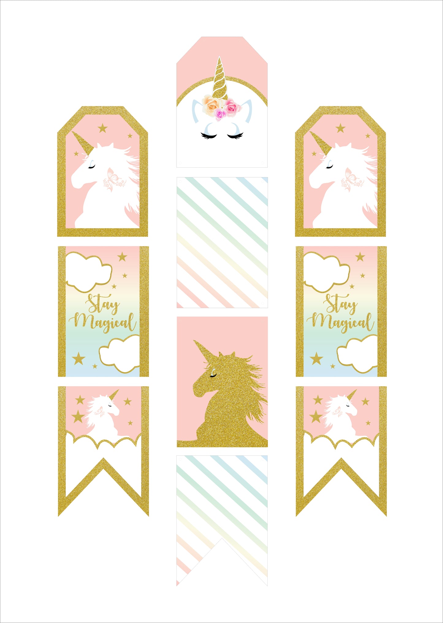 Unicorn Theme Birthday Party Paper Door Banner for Wall Decoration