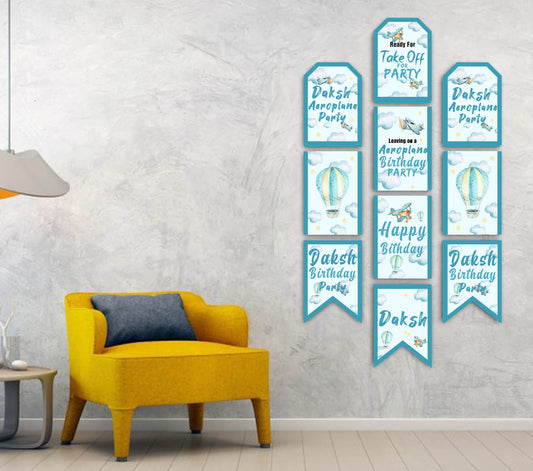 Airplane Theme Birthday Paper Door Banner for Wall Decoration