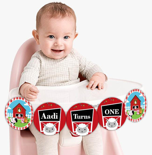 Farm Animal Theme I Am One Banner