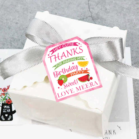 Twotti Fruity Theme Birthday Party Thank You Gift Tags 