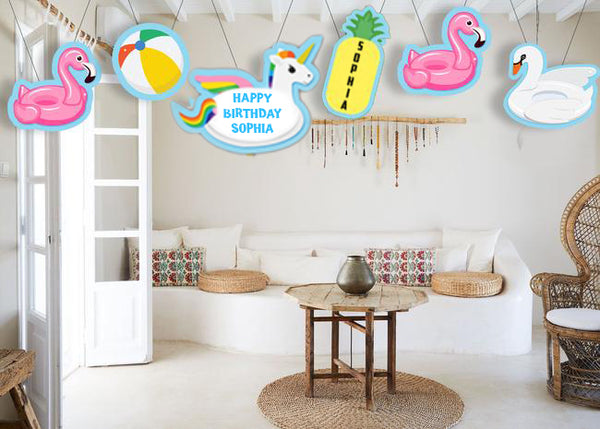 Pool Party Birthday Hanging Set for Decoration 