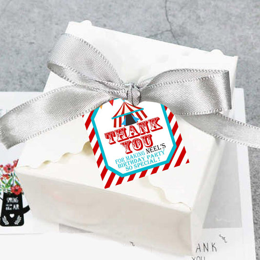 Carnival Theme Birthday Party Thank You Gift Tags