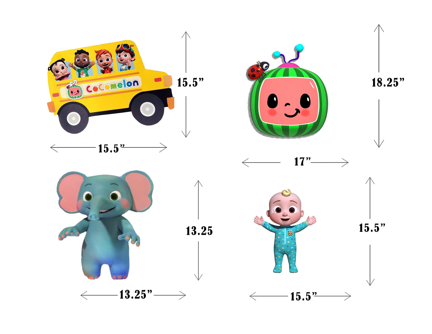 Cocomelon Theme Birthday Party Cutouts