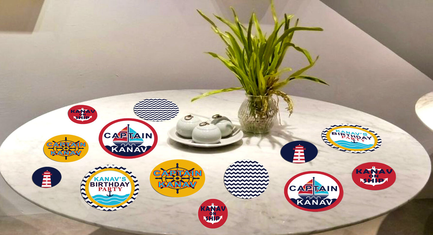 Nautical Ahoy  Theme Birthday Party Table Confetti