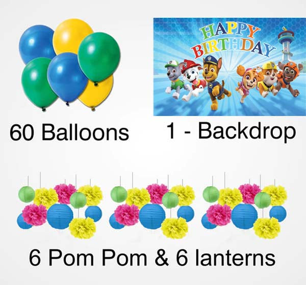 Paw Patrol Theme Birthday Party Complete Decoration Kit