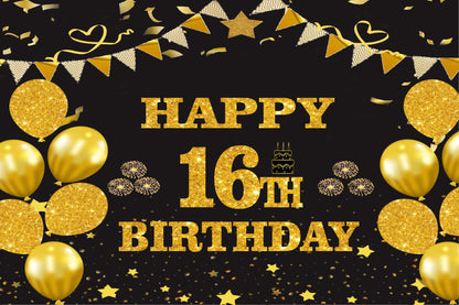 16th Birthday Party Backdrop 