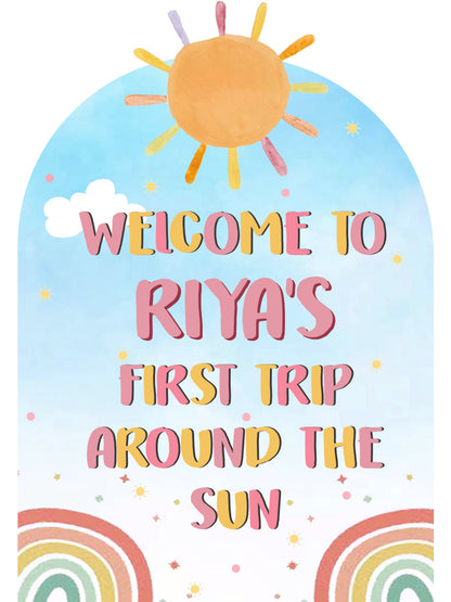 First Trip Around the Sun Theme Birthday Party Welcome Board
