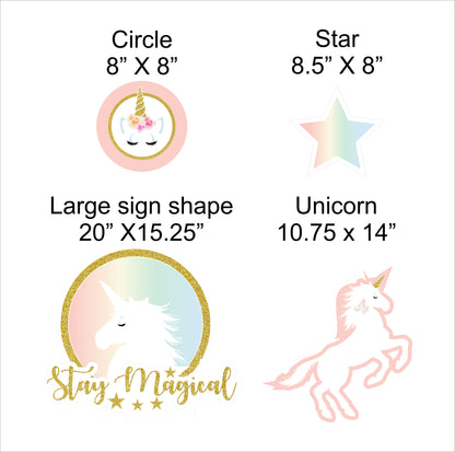 Unicorn Theme Birthday Party Cutouts